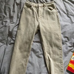 Beige Mom Jeans